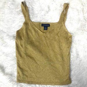 Ann Taylor Shimmery Gold Tank Top